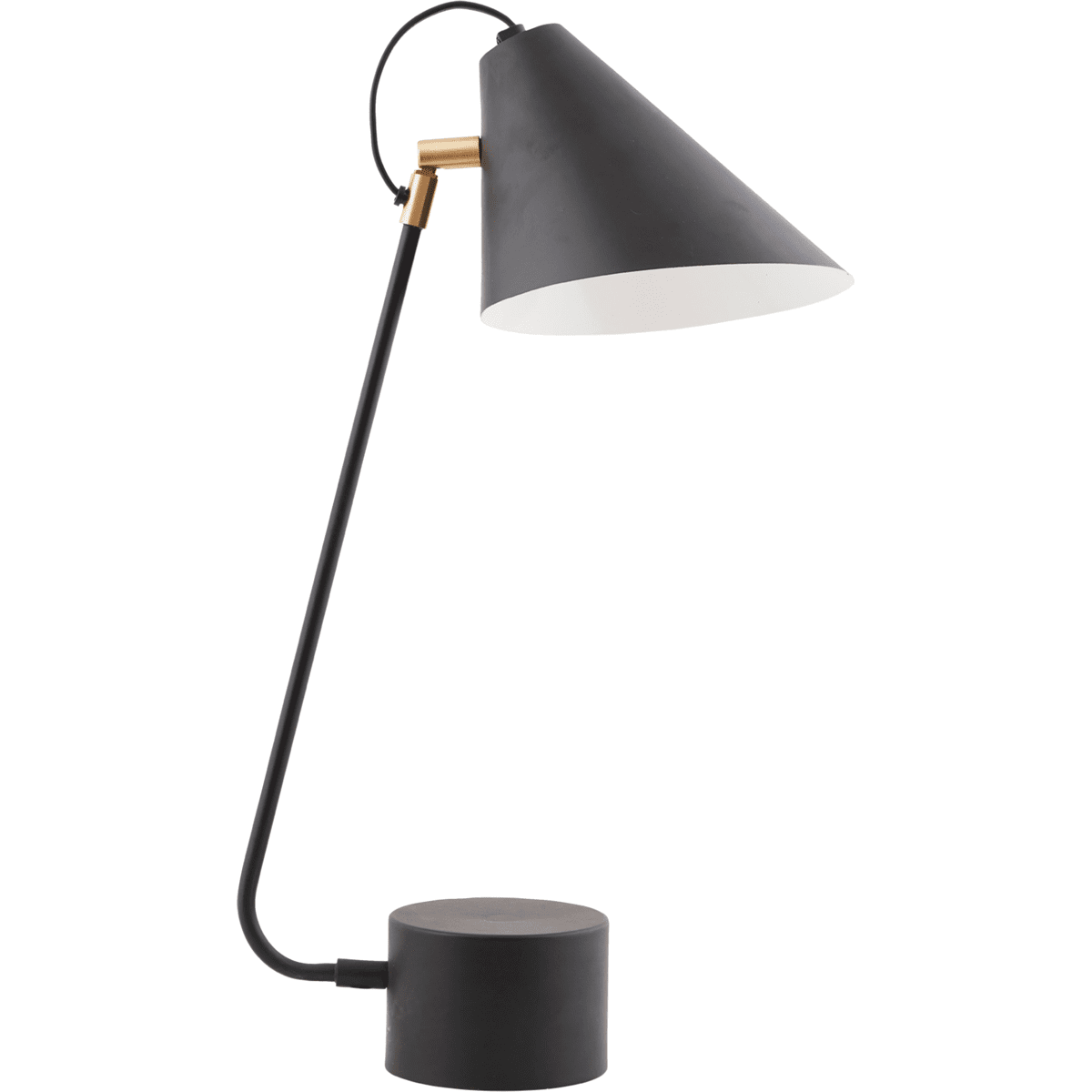 Club 54cm Zwart bureaulamp Van House Doctor - De Club tafellamp van House Doctor heeft een elegant design met messing details.