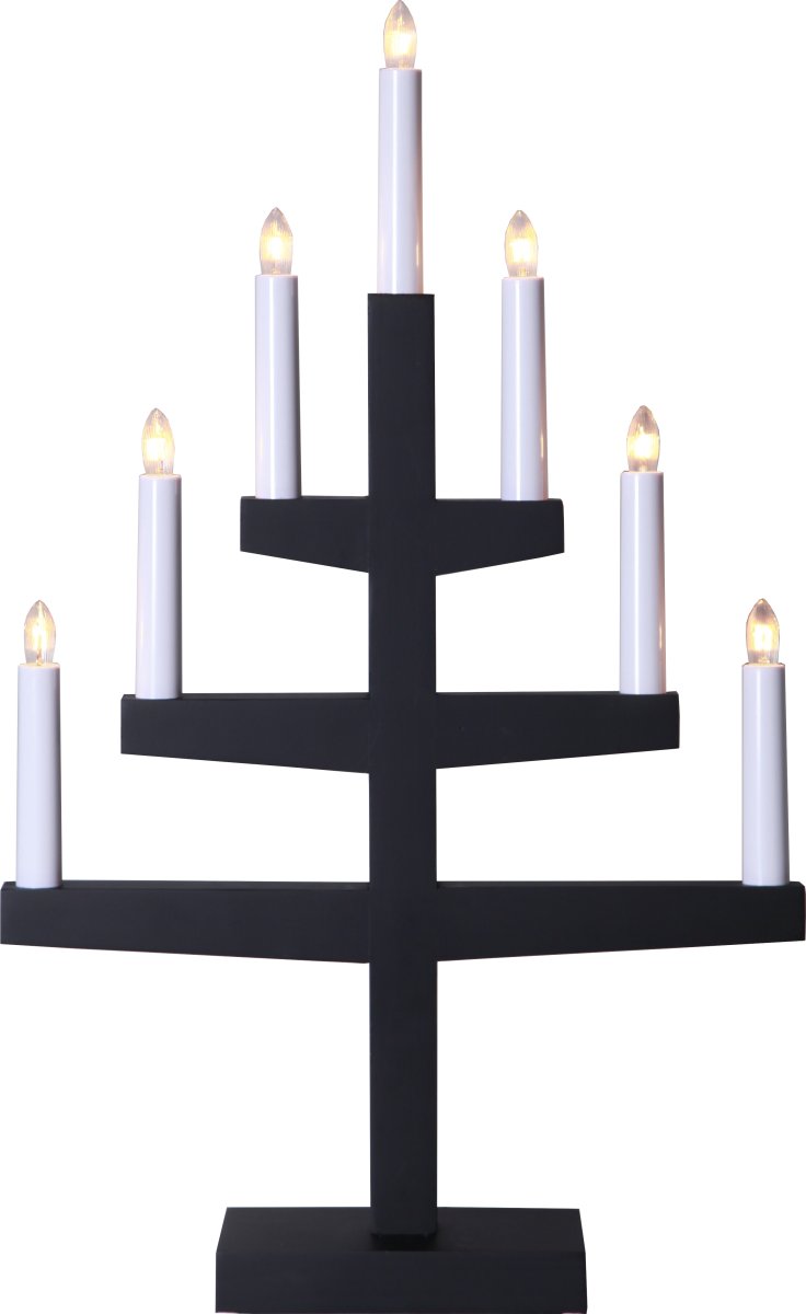 Trapp Zwart Van Star Trading - Zet de kandelaar bijvoorbeeld voor het raam om een gezellige Adventssfeer in huis te cre&euml;ren.