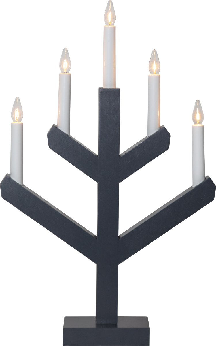 Vinga Grijs Van Star Trading - Klassiek lichtbeeld om de perfecte kerstsfeer te cre&euml;ren in etalages of op een dressoir.