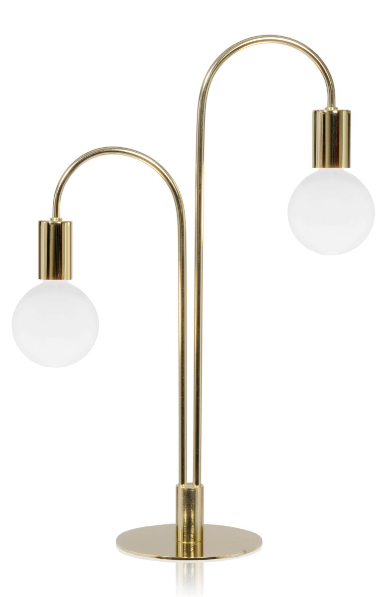 Grace 55cm Messing tafellamp Van Globen Lighting - Tafellamp met twee golvende messing armen.