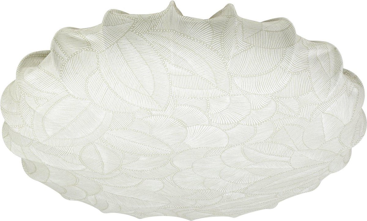 Onyx Ø56 Taupe plafondlamp Van PR Home - Onyx is een moderne plafondlamp, bekleed met een prachtig patroon van katoenen stof in een taupe/beige tint.