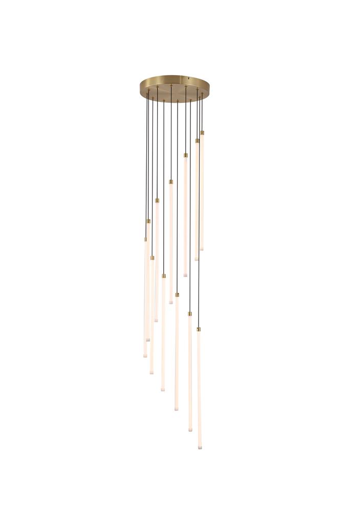 Flare Ø35 Messing hanglamp Van Searchlight - De kleurtemperatuur kan worden aangepast van warm wit tot koel wit en de helderheid kan worden gedimd met de meegeleverde afstandsbediening.