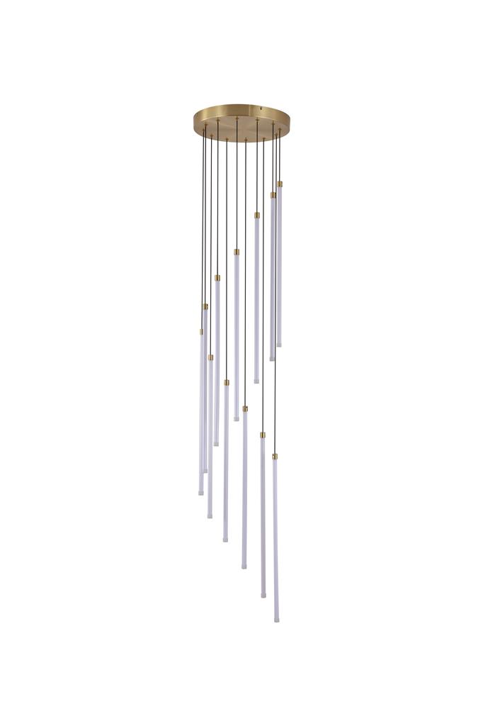 Flare Ø35 Messing hanglamp Van Searchlight - De kleurtemperatuur kan worden aangepast van warm wit tot koel wit en de helderheid kan worden gedimd met de meegeleverde afstandsbediening.