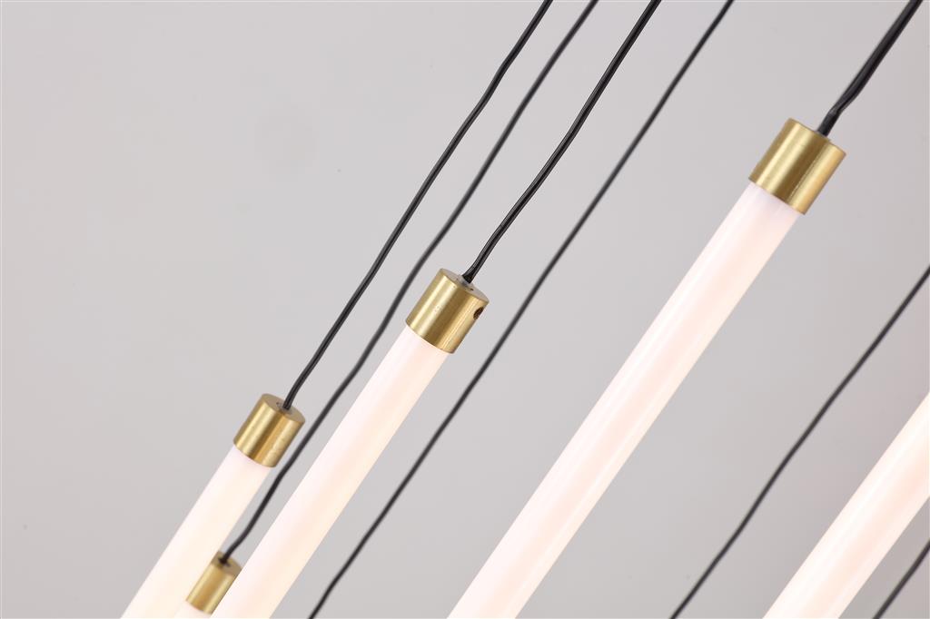 Flare Ø35 Messing hanglamp Van Searchlight - De kleurtemperatuur kan worden aangepast van warm wit tot koel wit en de helderheid kan worden gedimd met de meegeleverde afstandsbediening.