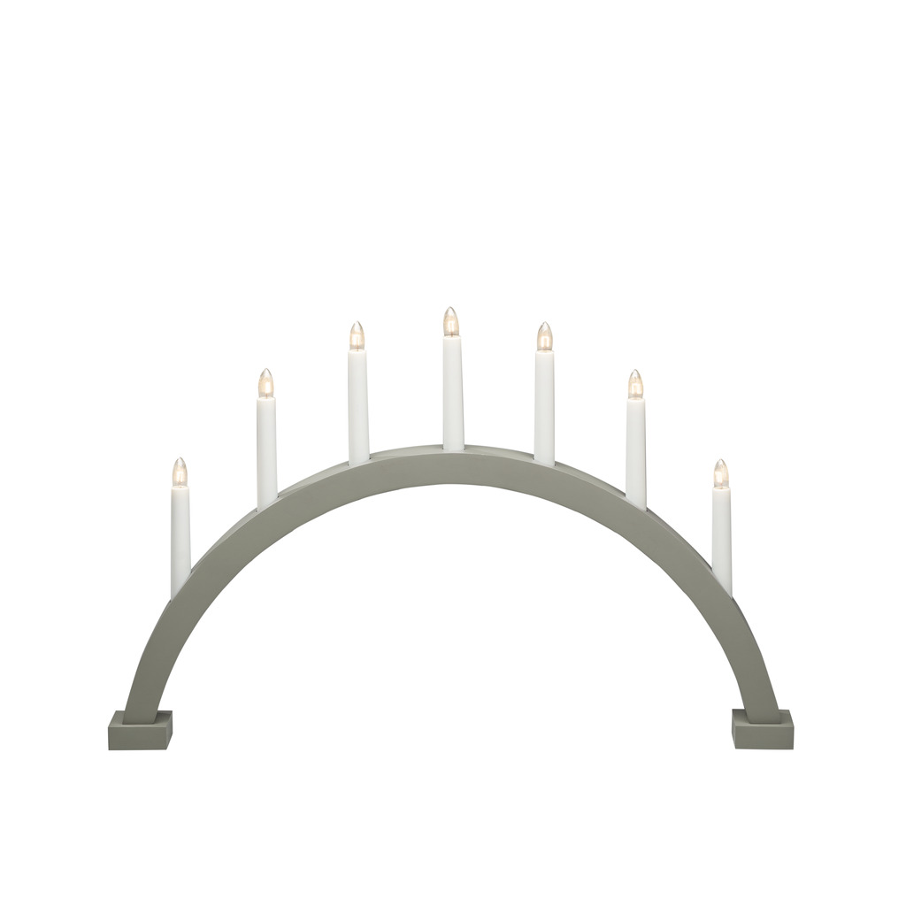 Arch 7 Lights Mat Grijs/Groen Van Konstsmide - Uitgerust met lichtbronnen die een aangenaam licht verspreiden en bijdragen aan een gezellige sfeer tijdens de kerstdagen.