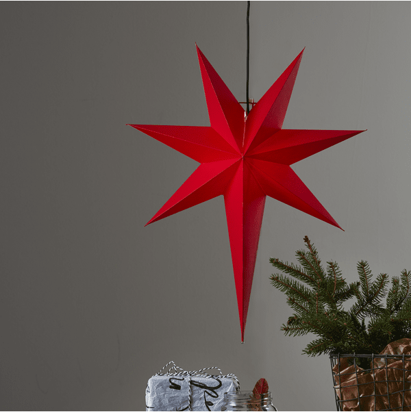 Rozen 65cm ROOD Van Star Trading - Rode papieren ster met een hoogte van 65 cm.