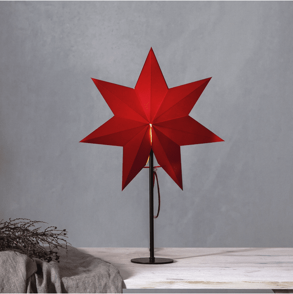 Mixa Ø34 ROOD Van Star Trading - Elegante kerstversiering, eenvoudig te plaatsen en past perfect in een raam of op een dressoir.
