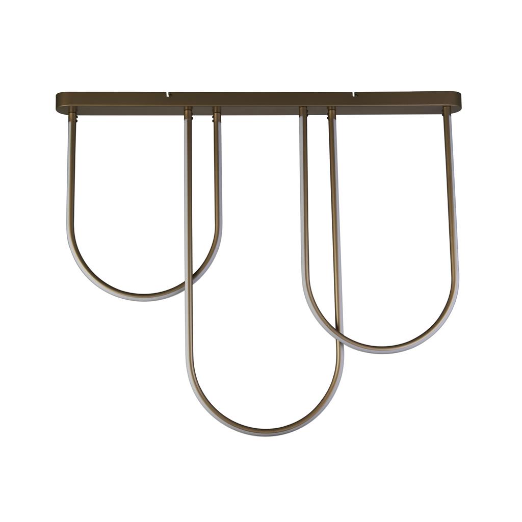 Chime 110cm Bronzen plafondlamp Van Searchlight - Chime is een plafondlamp die met zijn moderne, gebogen vorm en bronzen afwerking een echt gespreksonderwerp in de kamer zal zijn.