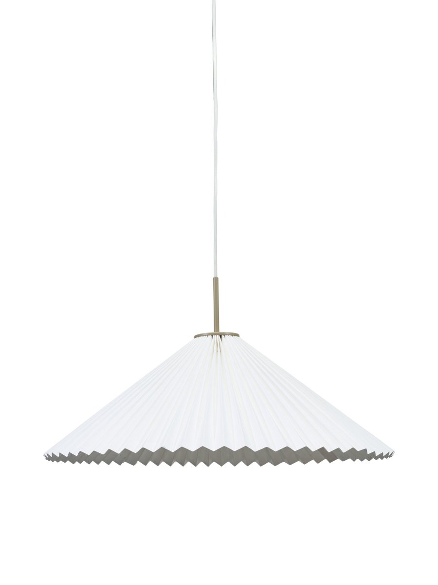 Dora Ø60 Wit hanglamp Van PR Home - De lamp is voorzien van 1 E27 fitting, voorbereid voor een ongeaarde aansluiting en haakophanging aan een bestaande plafondfitting.