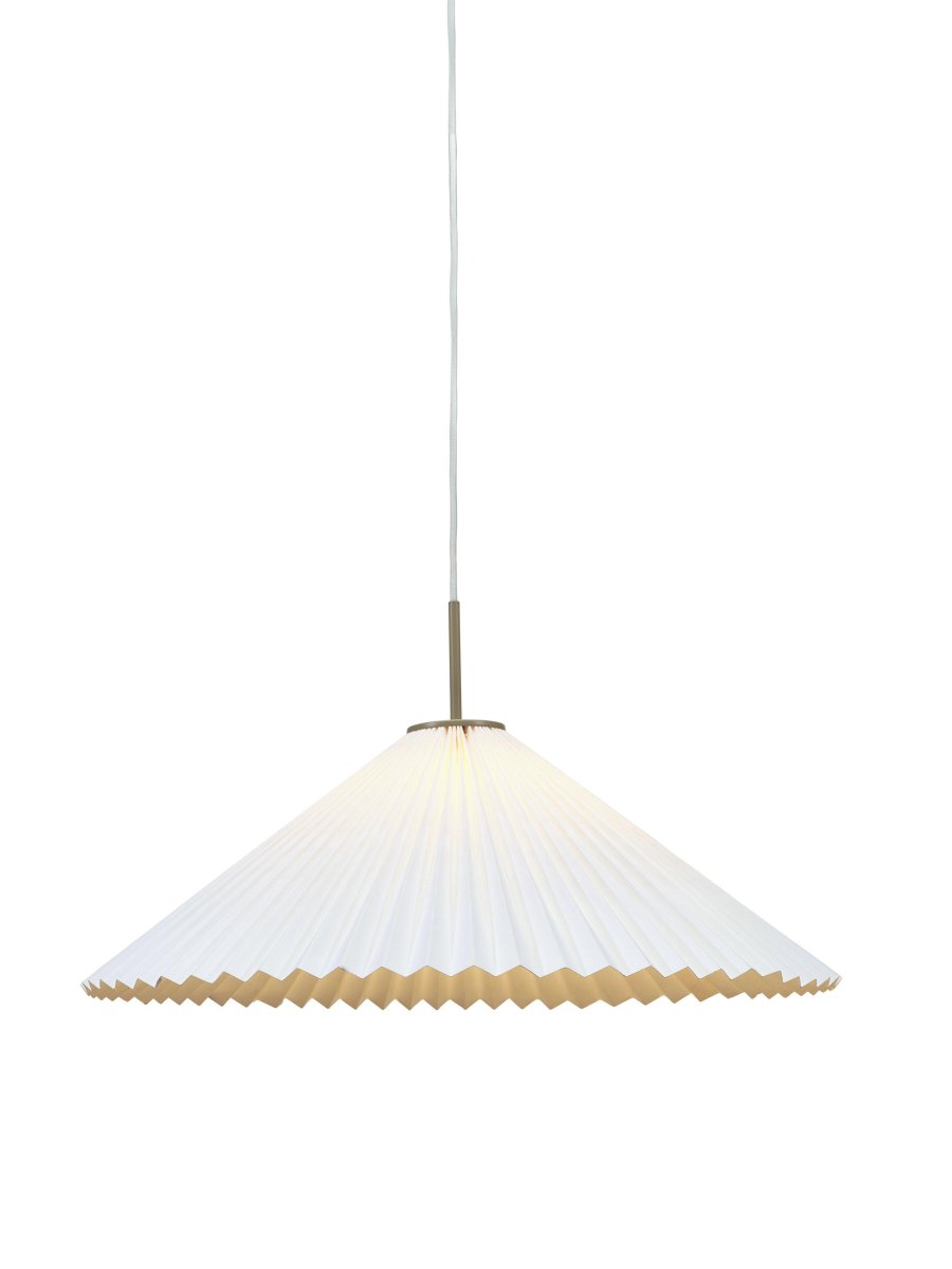 Dora Ø60 Wit hanglamp Van PR Home - De lamp is voorzien van 1 E27 fitting, voorbereid voor een ongeaarde aansluiting en haakophanging aan een bestaande plafondfitting.