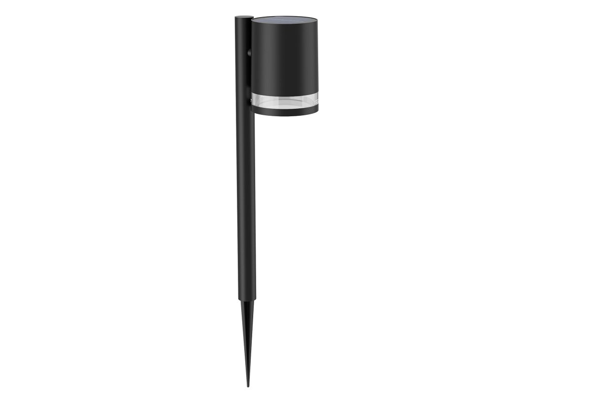 Fyce Zwart solarlamp Van Philips - De Fyce solar bolderlamp is een stijlvolle en praktische grondlamp met een modern design, gemaakt van zwart kunststof.