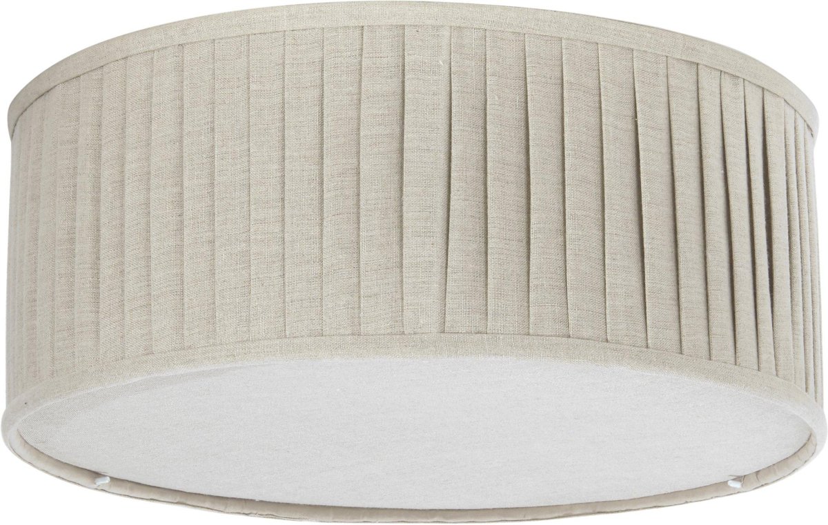 Plissé Ø45 Beige plafondlamp Van PR Home - De geplooide kap van beige linnen zorgt voor een zacht en aangenaam licht en geeft de kamer een gezellige sfeer.