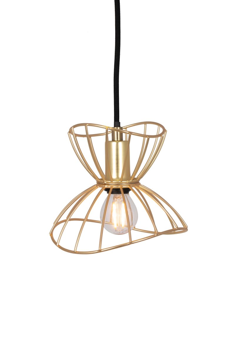 Ray Ø16 Geborsteld messing hanglamp Van Globen Lighting - De Ray plafondlamp met zijn golvende metalen kap in matzwart is een klein en subtiel lampje dat in zijn eenvoud net zo mooi is in een raam, vooral als je er een cluster van maakt met meerdere stukken in bijvoorbeeld: een keuken.