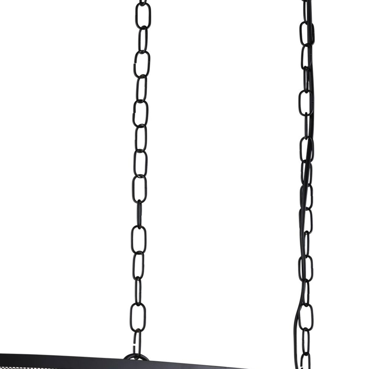 Fishnet 90cm Zwart hanglamp Van Searchlight - Deze indrukwekkende Fishnet hanglamp in matzwart omvat vier lichtbronnen in een prachtige en decoratieve zwarte visnetkooi.