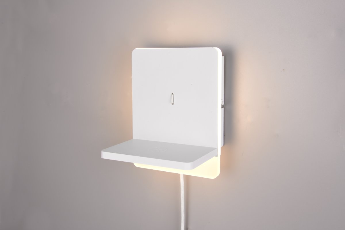 Fairfield 20cm Wit wandlamp Van Trio Lighting - Met de ingebouwde SWITCH-dimmer kunt u de helderheid aanpassen van 100% tot 50% en 25% terwijl de aan/uit-schakelaar aan staat.