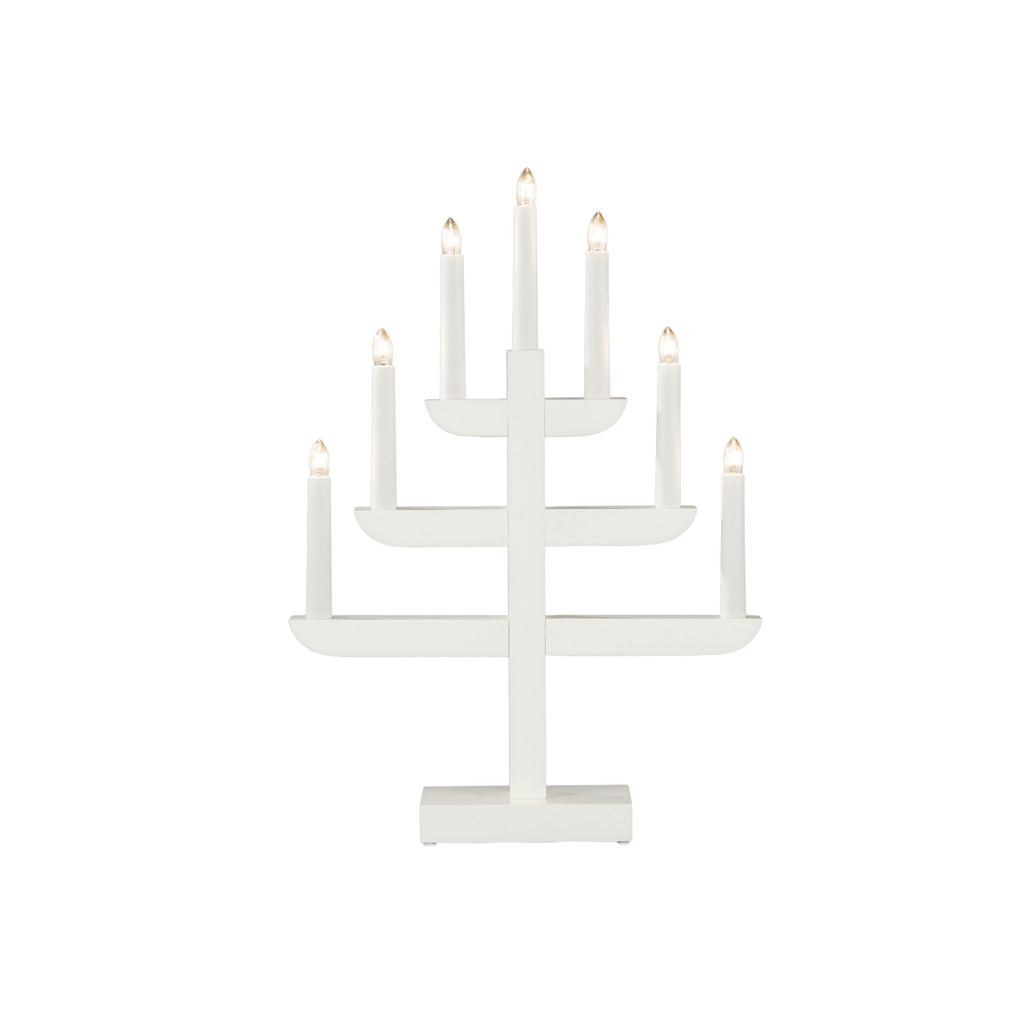 Candelabra 7 Lights Wit Van Konstsmide - Wordt geleverd met een 1,7 m lang wit snoer, aan/uit-schakelaar en stekker.