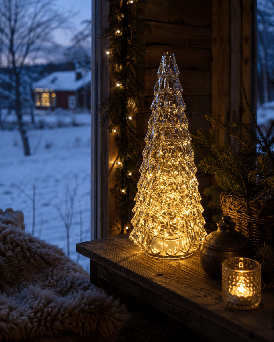 Spar 30cm Groente Van Pixie Design - De prachtig gevormde kerstboom heeft een ingebouwde lichtslinger met 100 kleine ledlampjes die een aangename, warmwitte gloed verspreiden.
