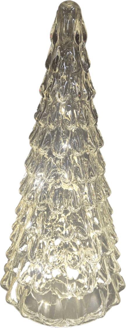 Spar 30cm Transparant Van Pixie Design - De prachtig gevormde kerstboom heeft een ingebouwde lichtslinger met 100 kleine ledlampjes die een aangename, warmwitte gloed verspreiden.