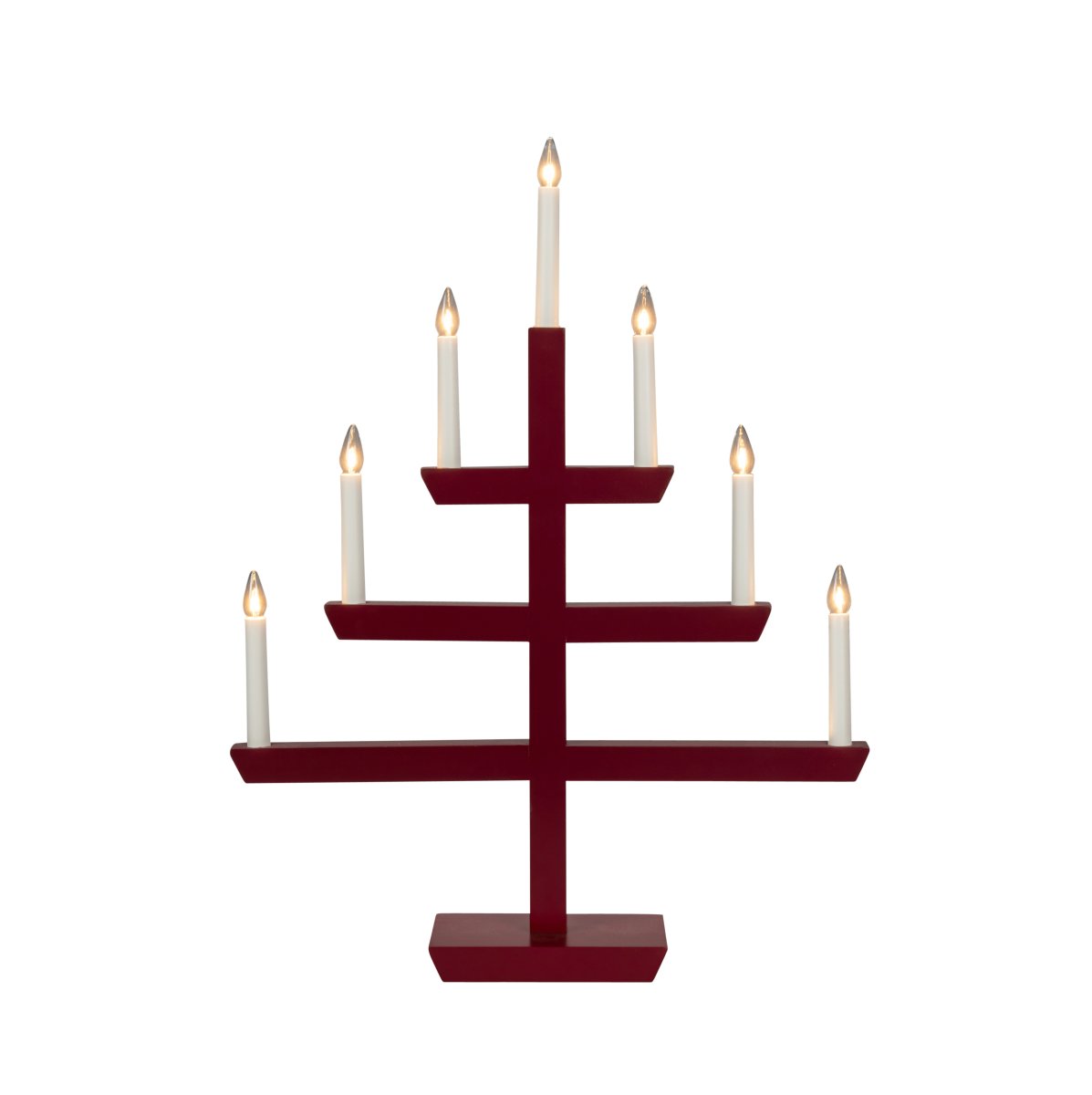 Wooden Candelabra 7 Lights ROOD Van Konstsmide - De combinatie van het klassieke houten gevoel en de moderne vorm maken het een elegante toevoeging aan elk huis.