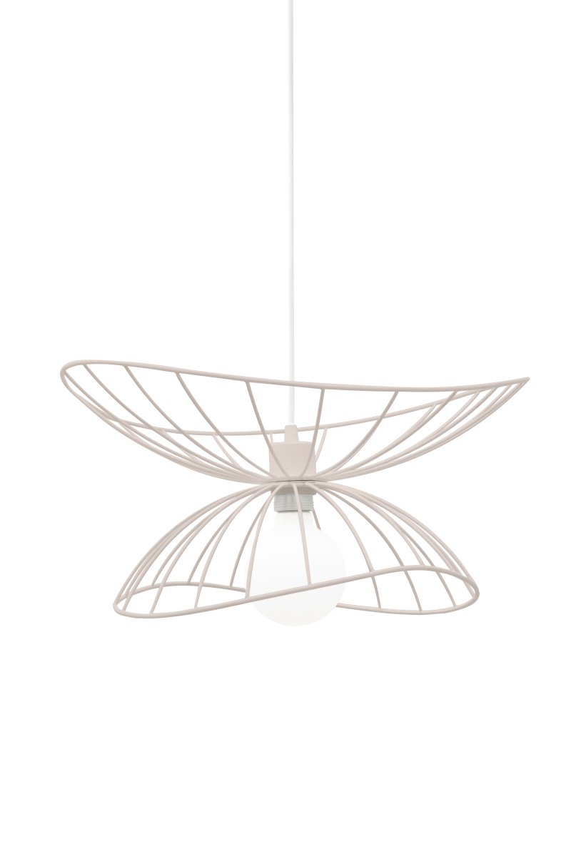 Ray Ø45 Beige hanglamp Van Globen Lighting - De twee lampenkappen kunnen op verschillende manieren worden geplaatst: boven elkaar of in elkaar gemonteerd voor een lagere hanglamp.