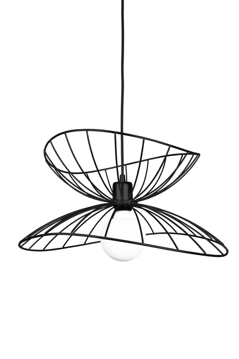 Ray Ø45 Zwart hanglamp Van Globen Lighting - De twee lampenkappen kunnen op verschillende manieren worden geplaatst: boven elkaar of in elkaar gemonteerd voor een lagere hanglamp.