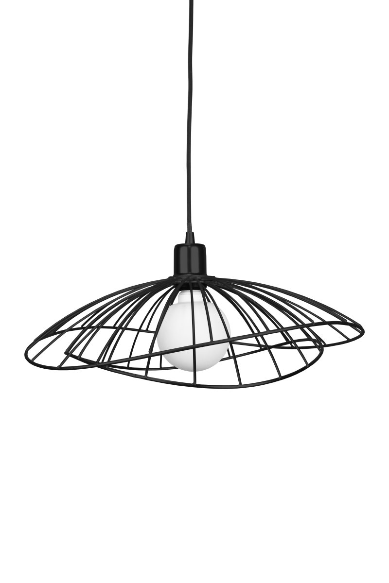 Ray Ø45 Zwart hanglamp Van Globen Lighting - De twee lampenkappen kunnen op verschillende manieren worden geplaatst: boven elkaar of in elkaar gemonteerd voor een lagere hanglamp.