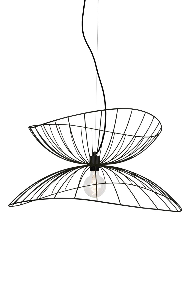 Ray Ø70 Zwart hanglamp Van Globen Lighting - De twee lampenkappen kunnen op verschillende manieren worden geplaatst: boven elkaar of in elkaar gemonteerd voor een lagere hanglamp.