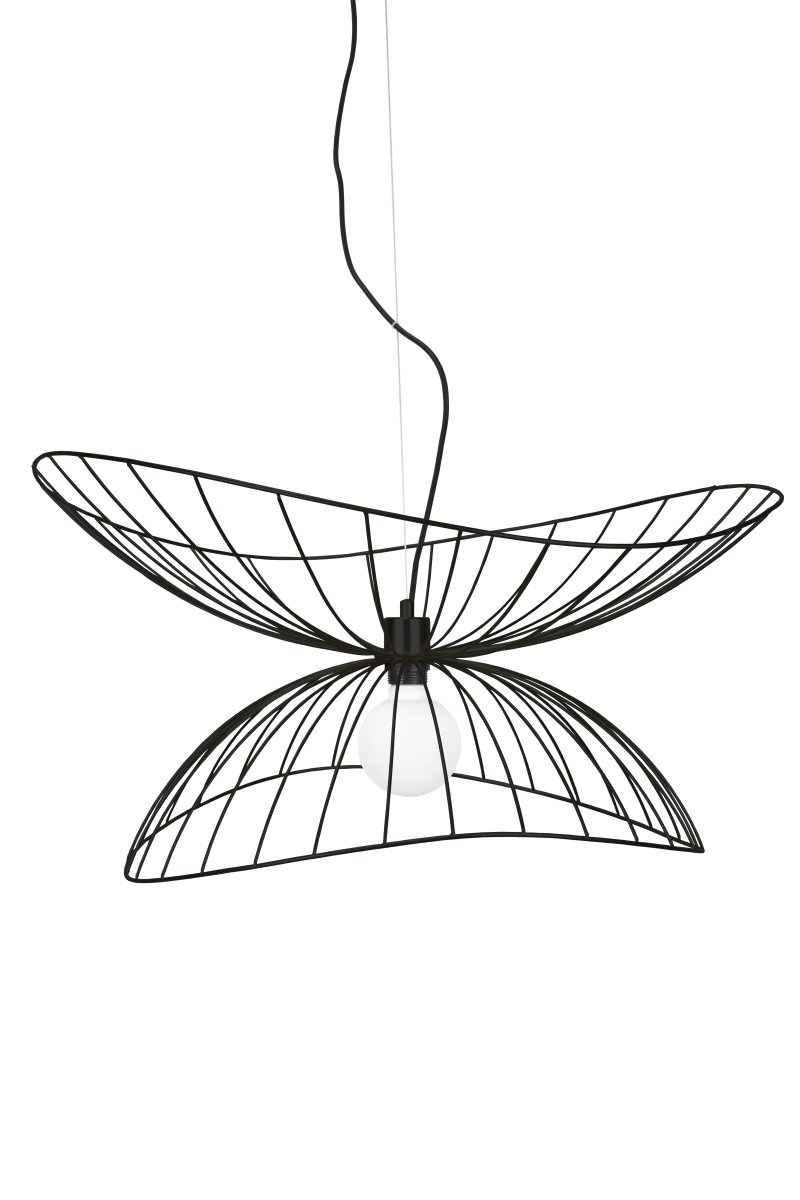 Ray Ø70 Zwart hanglamp Van Globen Lighting - De twee lampenkappen kunnen op verschillende manieren worden geplaatst: boven elkaar of in elkaar gemonteerd voor een lagere hanglamp.
