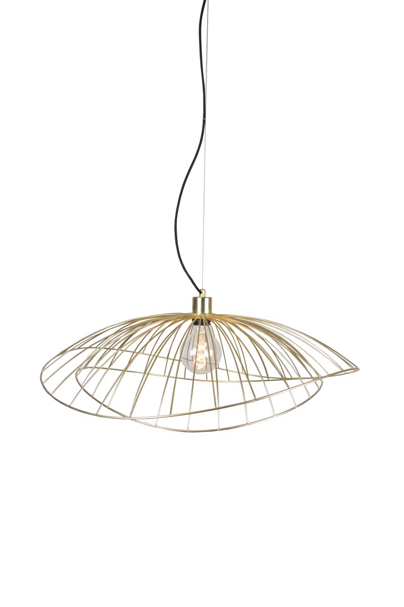 Ray Ø70 Geborsteld messing hanglamp Van Globen Lighting - De twee lampenkappen kunnen op verschillende manieren worden geplaatst: boven elkaar of in elkaar gemonteerd voor een lagere hanglamp.