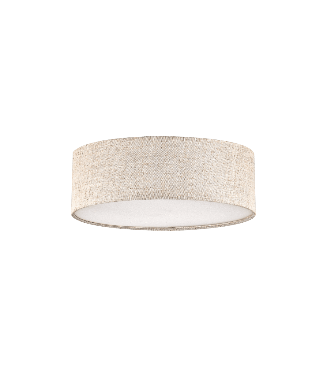  Paola Beige Van Aneta Lighting - De lamp heeft een witte kunststof voetplaat die het licht verzacht en bijdraagt aan een gelijkmatige en niet-verblindende lichtverdeling.