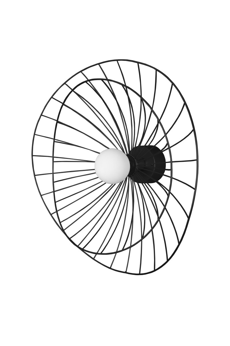 Ray Ø60 Zwart wandlamp Van Globen Lighting - De lamp kan zowel aan het plafond als aan de muur worden bevestigd, waardoor hij flexibel in gebruik is.