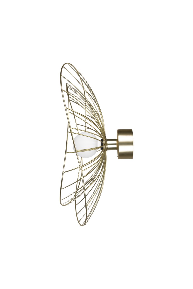 Ray Ø60 Geborsteld messing wandlamp Van Globen Lighting - De lamp kan zowel aan het plafond als aan de muur worden bevestigd, waardoor hij flexibel in gebruik is.