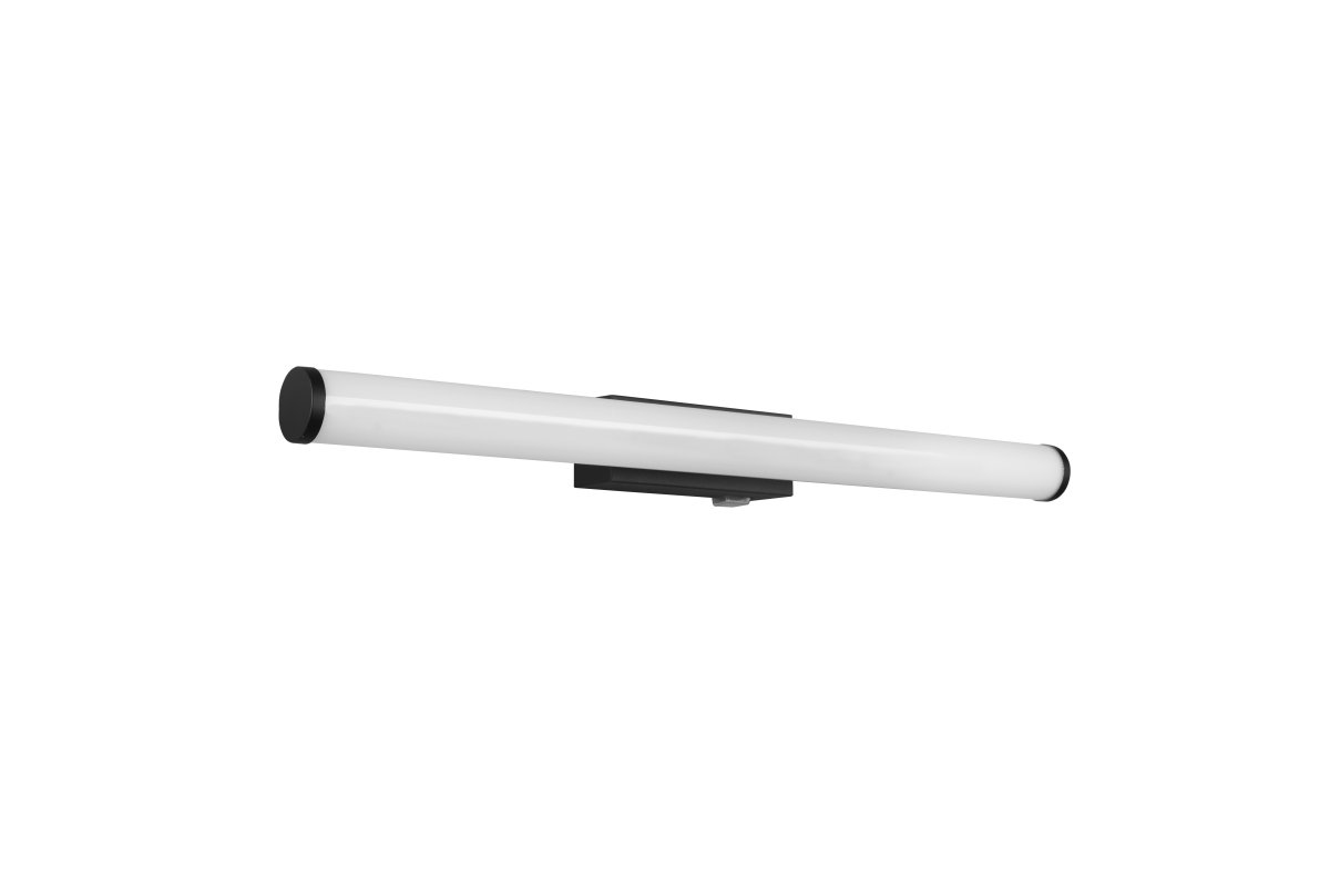 Mattimo 60cm Zwart badkamerlamp Van Trio Lighting - De combinatie van matzwart metaal en wit kunststof zorgt voor een harmonieuze uitstraling en kan worden bediend met een wandschakelaar of de geïntegreerde aan/uit-schakelaar.