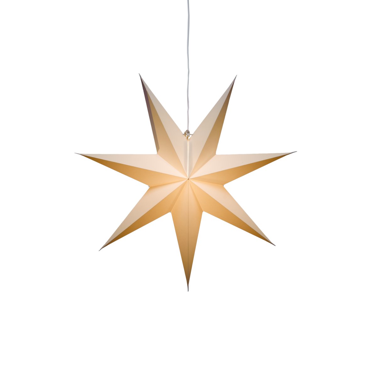 Papieren Ster Ø60 Wit Van Konstsmide - Ideaal om in het raam te hangen of tegen een mooie muur &ndash; een tijdloze decoratie die elke kamer met haar eenvoudige elegantie verfraait.