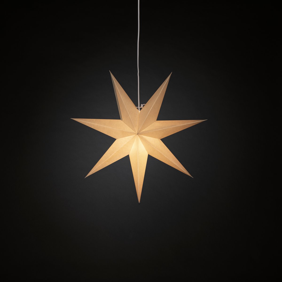 Papieren Ster Ø60 Grijs Van Konstsmide - Ideaal om in het raam te hangen of tegen een mooie muur &ndash; een tijdloze decoratie die elke kamer met haar eenvoudige elegantie verfraait.