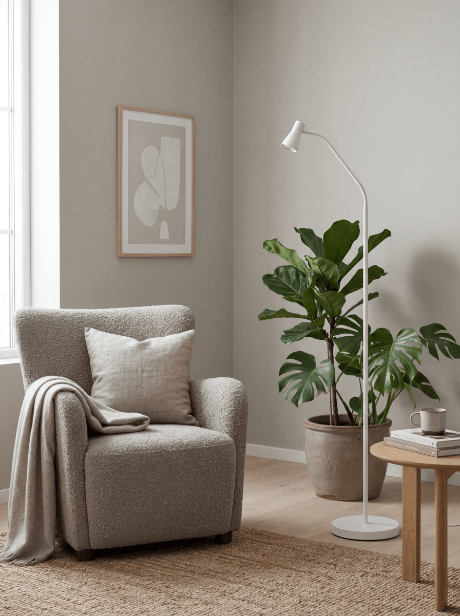 Boden Wit vloerlamp Van Aneta Lighting - De Boden vloerlamp heeft een stijlvol en functioneel ontwerp, waardoor hij perfect is als leeslamp naast de bank of je favoriete voetenbankje.