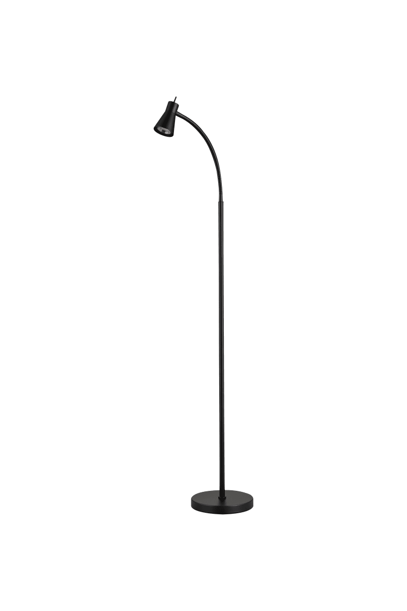  Boden Zwart vloerlamp Van Aneta Lighting - De Boden vloerlamp heeft een stijlvol en functioneel ontwerp, waardoor hij perfect is als leeslamp naast de bank of je favoriete voetenbankje.