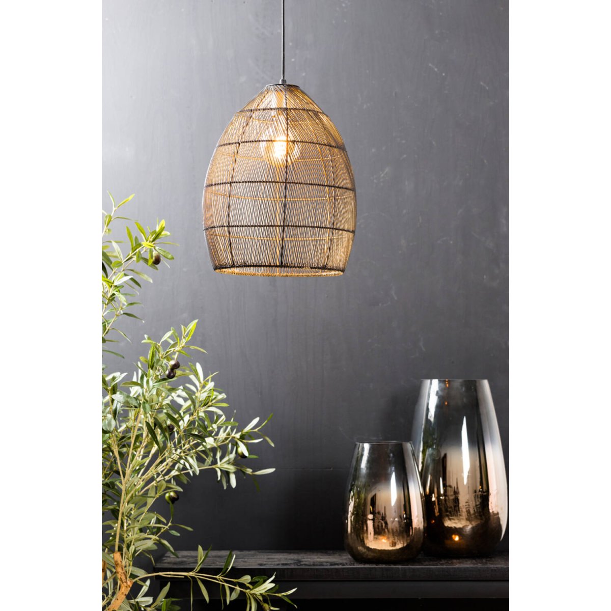 Meya Ø30 Zwart/goud hanglamp Van Light & Living - 