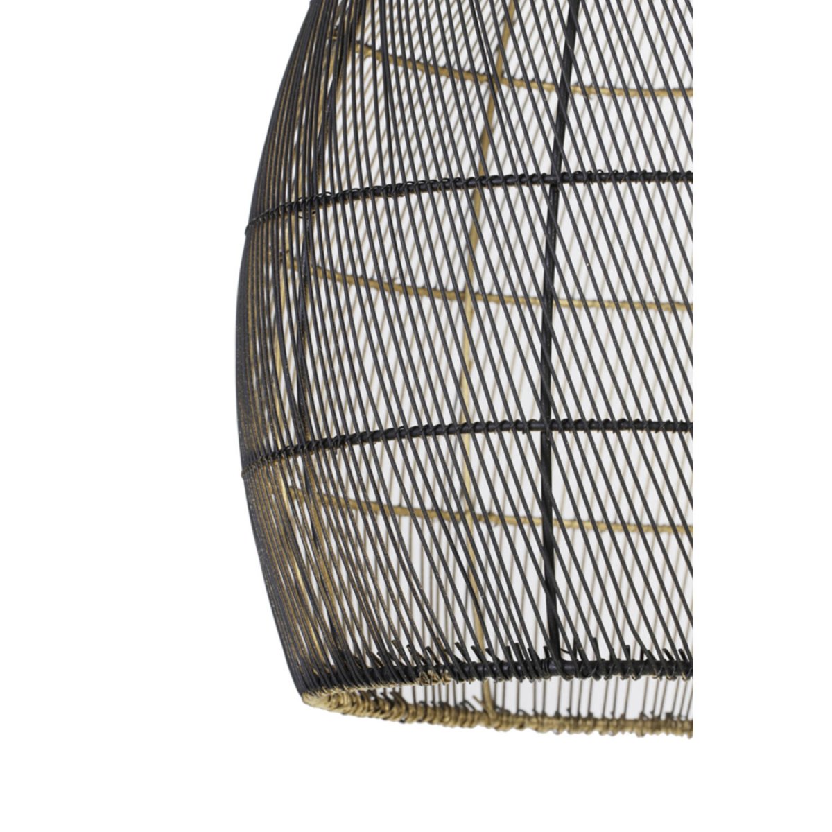 Meya Ø40 Zwart/goud hanglamp Van Light & Living - Meya is een stijlvolle plafondlamp van zwart metaal, waarbij het open design een luchtige en moderne uitstraling creëert.