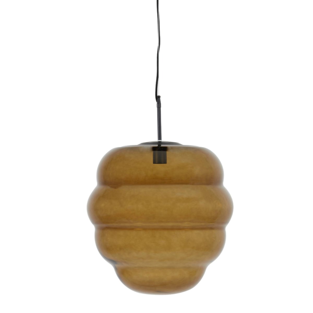 Misty Ø45 Bruin hanglamp Van Light & Living - De unieke vorm en het getinte glas zorgen voor een zacht en aangenaam licht, perfect voor een modern interieur.