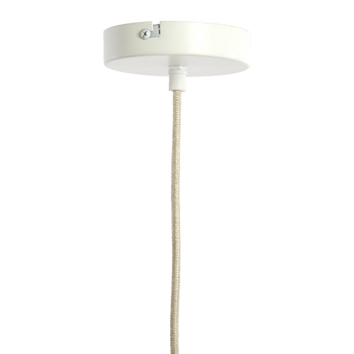 Zubeda Ø50 Crèmewit hanglamp Van Light & Living - Zubeda heeft een zachte en elegante vorm, bekleed met cr&egrave;mekleurige stof die zorgt voor een warme en aangename lichtverspreiding.