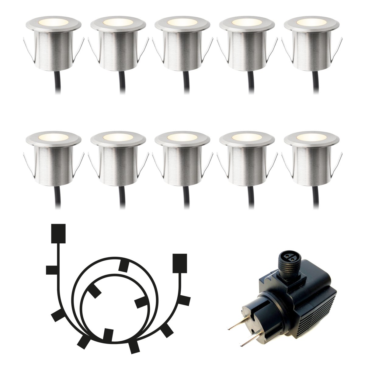 Dexter 10 Zilver Van Lightson - Op een brug of langs een pad kan een zachte lichtstroom ontstaan, terwijl het licht de weg wijst.