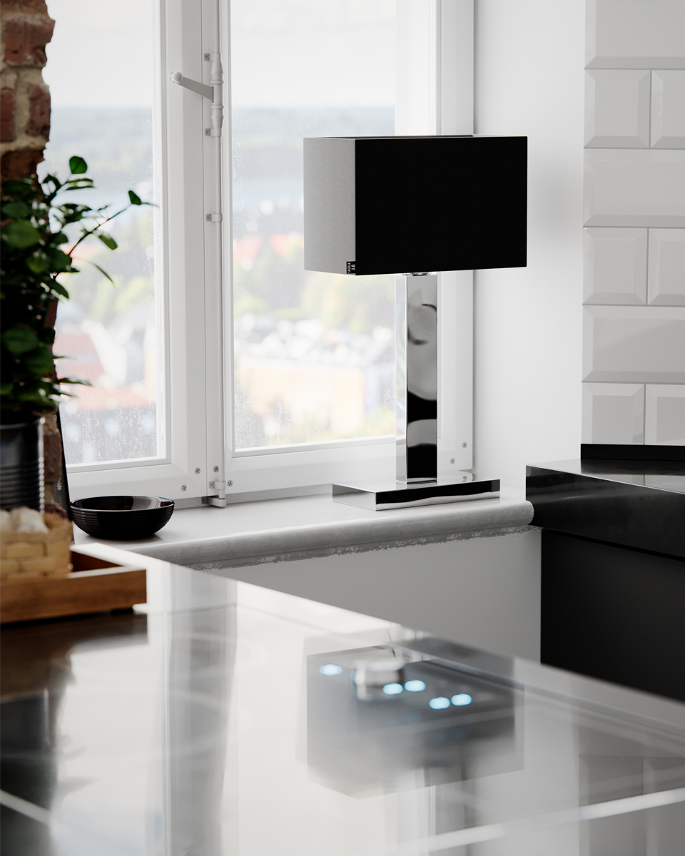 Prime 47cm Chroom tafellamp Van By Rydéns - Ontdek de mogelijkheden met de Prime tafellamp in metaal en stoffen kap en laat het elegante design en de subtiele verlichting een betoverend effect cre&euml;ren in uw raam.