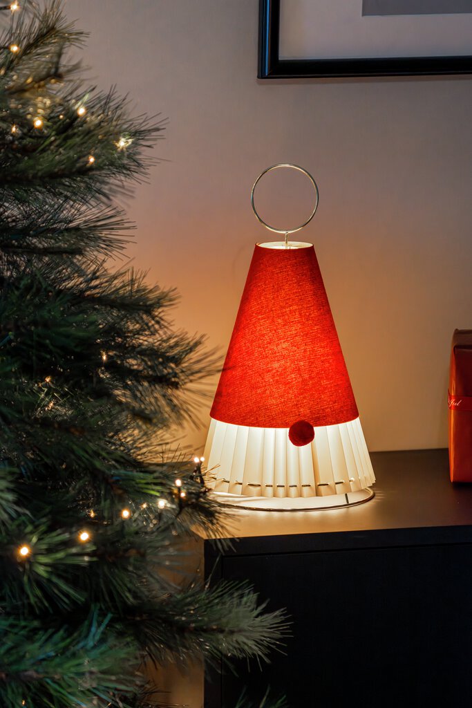 Papieren kerstman ROOD Van Konstsmide - Geeft een zachte en warme gloed die het huis verfraait tijdens Advent en Kerstmis.