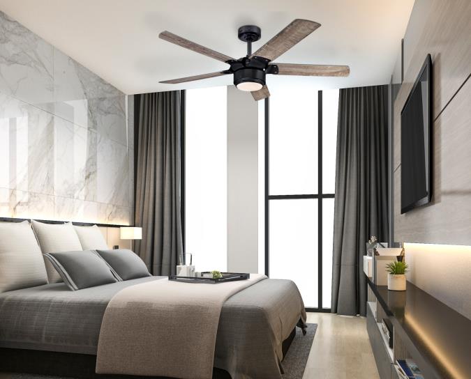 Morris Ø132 Zwart Van Westinghouse - Er wordt een afstandsbediening meegeleverd, waarmee u eenvoudig de drie snelheden van de ventilator kunt instellen en de verlichting kunt aan-/uitzetten en dimmen.