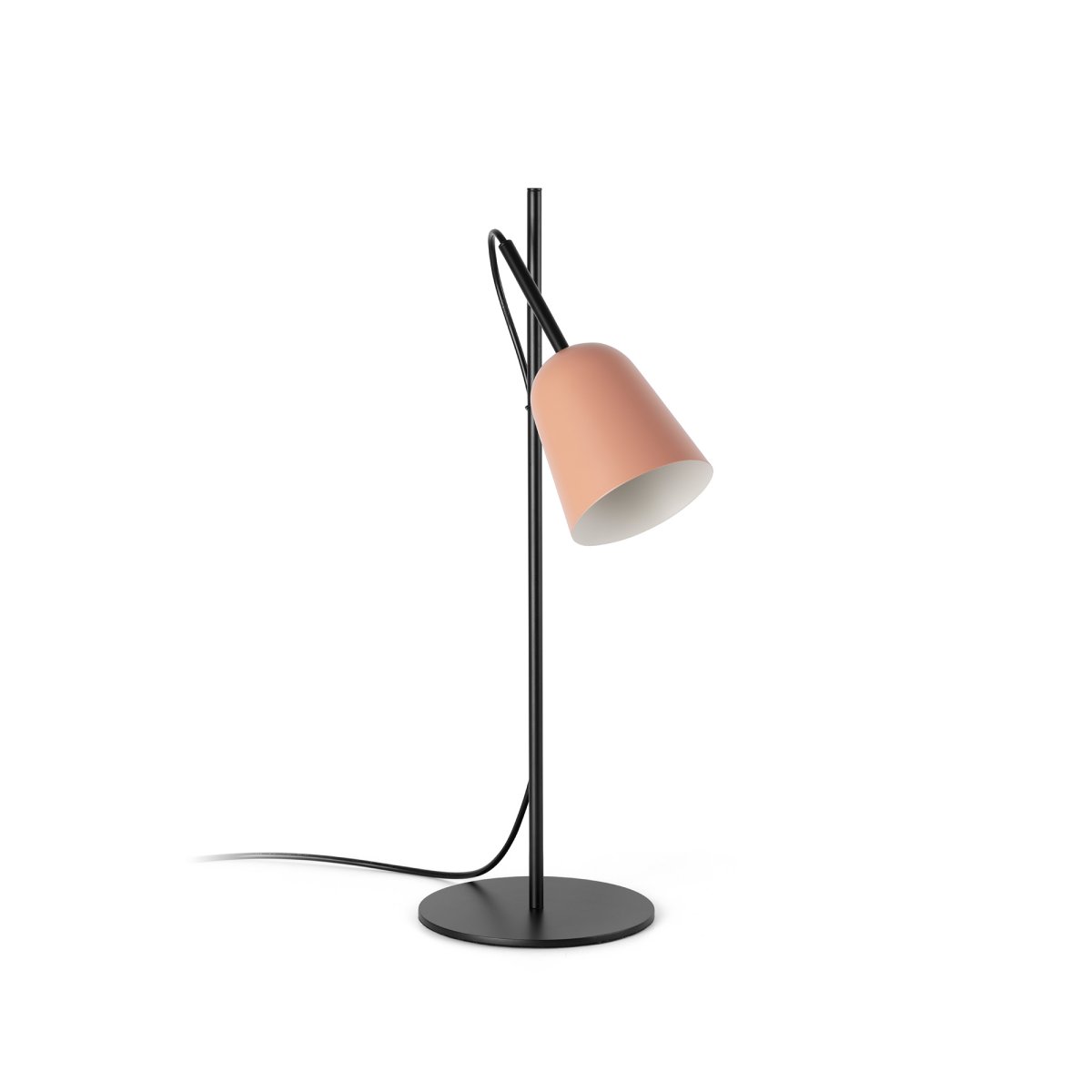 Studio 55cm Roze bureaulamp Van Faro Barcelona - Het kenmerk van de lamp is de decoratieve kabelklem in de vorm van een boomtak, een uniek detail dat karakter toevoegt.