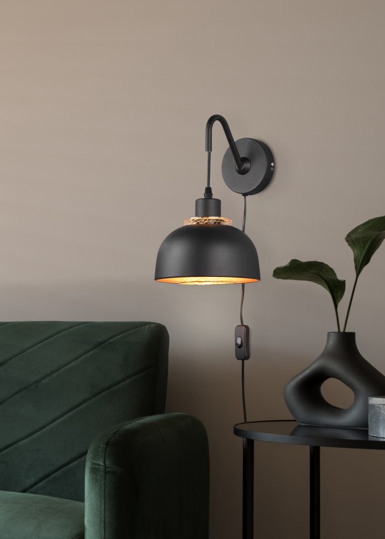 Punch 30cm Zwart wandlamp Van Trio Lighting - 