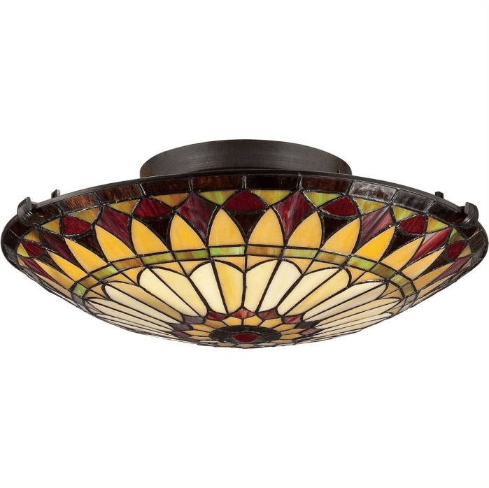 West End Ø42 Veelkleurig Van Elstead Lighting - Het scherm wordt met de hand geassembleerd met behulp van de traditionele koperfolietechniek, waardoor een authentiek en hoogwaardig ontwerp wordt gegarandeerd.