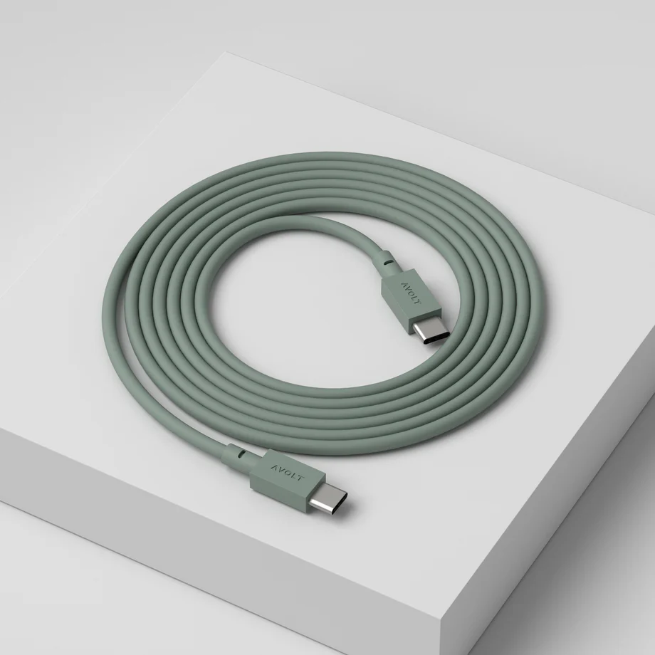 Cable 1 USB C to USB C Charging Cable, 2m Groente Van Avolt - Perfect te combineren met andere producten van Avolt &ndash; Functie en vorm komen samen, waar u ook bent.