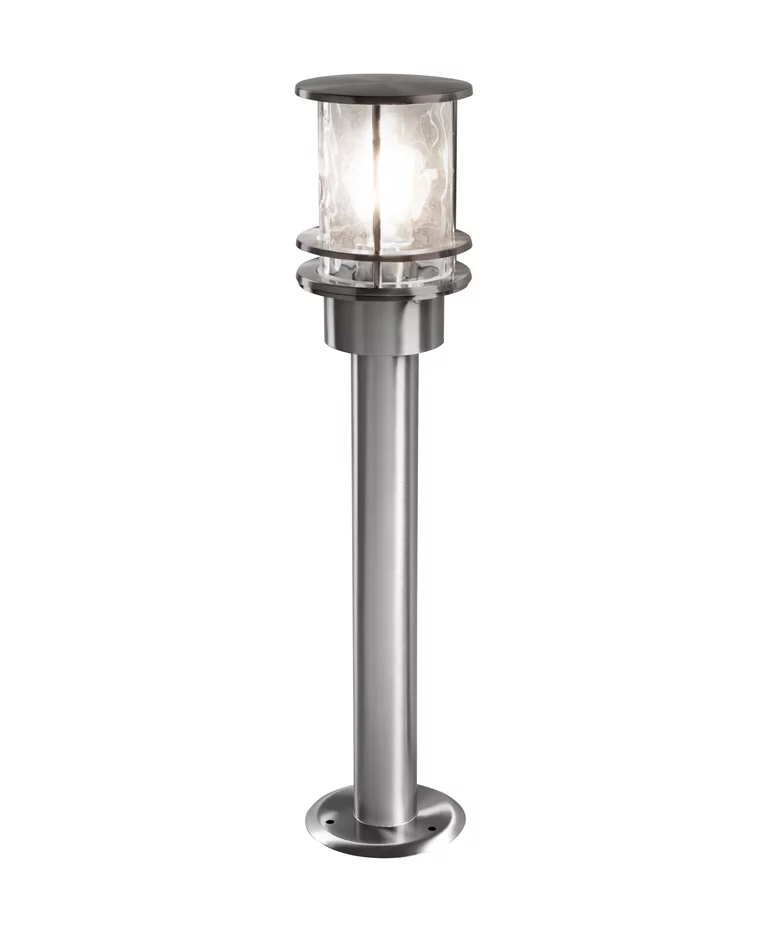 Post 55cm Roestvrij staal lichtpaaltjes Van Ledvance - Gemaakt van roestvrij staal met een heldere glazen koepel met een gehamerde afwerking, zorgt het voor een prachtig lichtspel en cre&euml;ert het een uitnodigende sfeer.